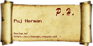 Puj Herman névjegykártya